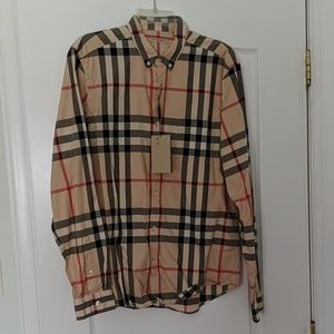 Men's Burberry Button Down Shirt - Size Large